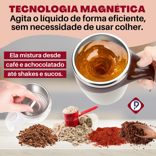 Imagem 3 de 9 de Caneca Magnética Cup Mixer Térmica Copo Automático Portátil