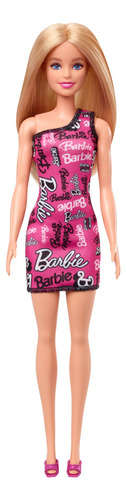 Barbie Fashion & Beauty Muñeca Cabello Rubio Vestido Rosa Mattel HRH07