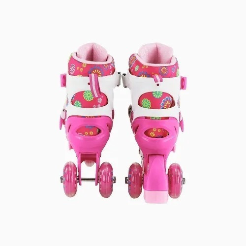 Imagem 3 de 9 de Patins 4 Rodas Roller Rosa Ajustavel 27/30 + Kit De Proteção