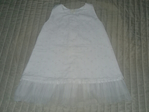 Vestido Blanco De Bebe Bautismo/fiesta Impecable Talle 1/2 !