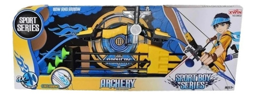 Juguete Arco De Tiro Con Flechas Y Laser 78cm Deportes Color Amarillo