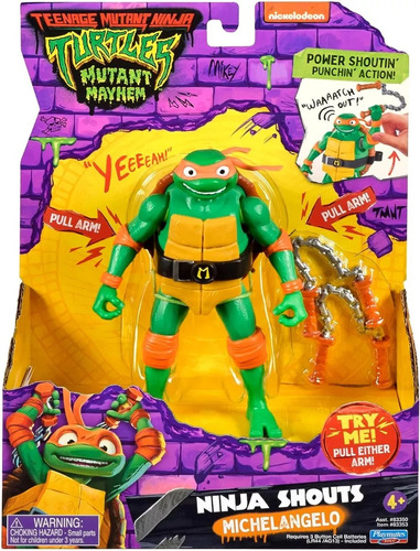 Tortugas Ninja Figura Michelangelo Shouts C/ Sonido