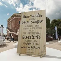 Comprar Quadro Placa Recepção Festa Casamento Bem-vindos Ao Nosso Pá