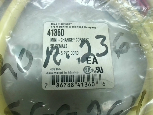 Brad Harrison 41360 Mini-change Cordset - New In Box Ddd