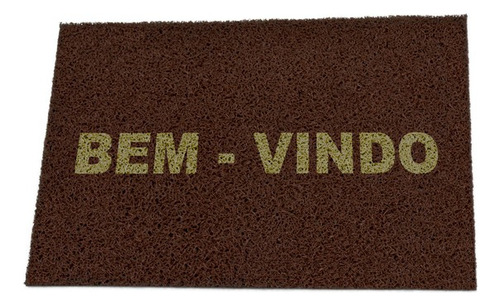 Capacho Pvc Bem Vindo Marrom 40x60cm