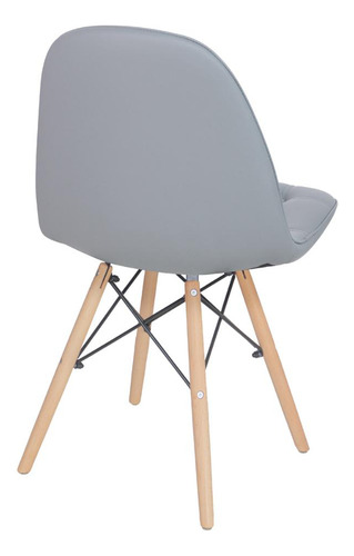 16 Cadeiras Estofada Botão Eames Botonê Capitonê Cores Assento Cinza médio