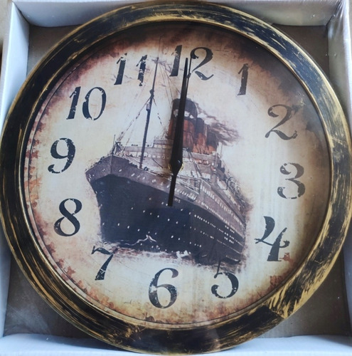 Reloj De Pared Deco Vintage 30 Cms Diá. Barco Titanic #