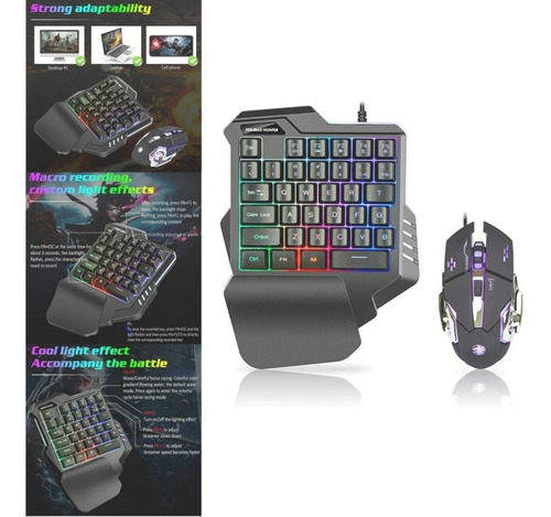 Teclado Y Ratón Para Gamer Gk770 Rpg Para Pc Dpi Ajustable