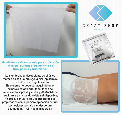 Imagen 2 de 8 de Membrana Con Gel Anticongelante Para Criolipolisis 34x42 Cms