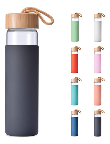 Yomious Botella De Agua De Vidrio De Borosilicato De 20 Onza