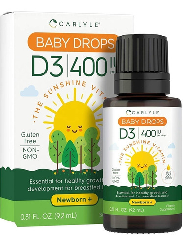 Vitamina D3 Para Bebés Crecimiento Sano 400 Iu Baby Drops Sabor Sin Sabor