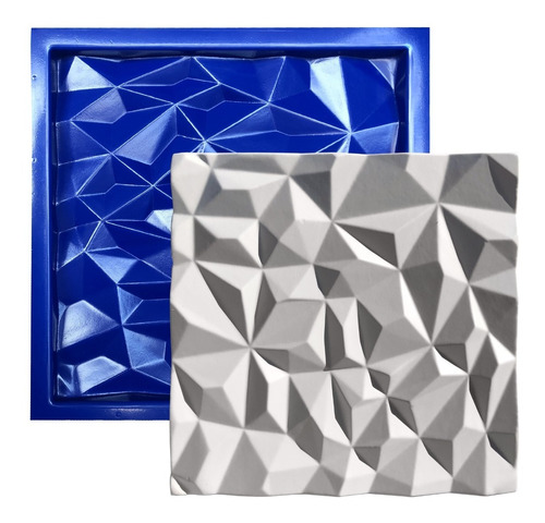 Forma 3d De Gesso Abs Azul Diamante 30x30 Cm Lindíssimo