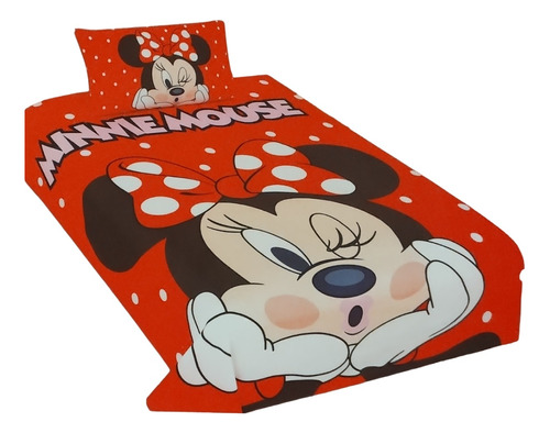 Sabanas Infantiles Disney Minnie 100% Algodón Rojo -33-
