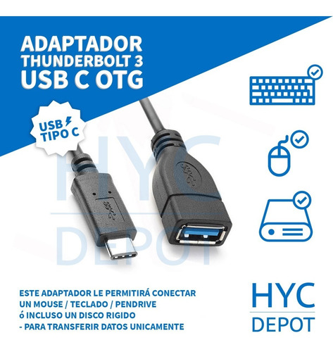 Imagen 4 de 10 de Adaptador Compatible Usb C A Usb Hembra Otg 3.1 Calidad