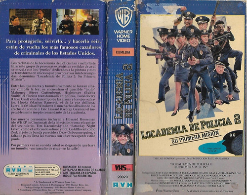 Locademia De Policia 2 Vhs Steve Guttenberg Bubba Smith