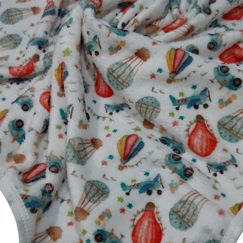 Imagen 3 de 3 de Manta Para Bebe De Plush Reversible 70 X 75 Cm Transportes