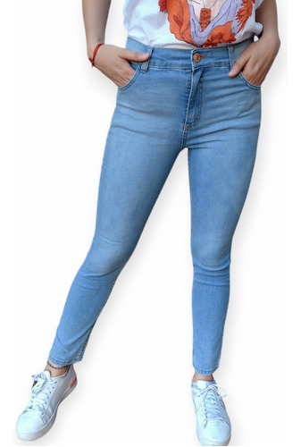 Jeans Mujer Cancun Tiro Alto Chupin Elastizado