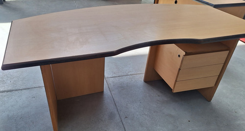 Escritorio 180 X 90 X 75 Más Mueble Bajo De 120 X 45 X 75 Beige (Reacondicionado)
