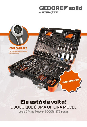 Imagem 3 de 9 de Jogo Oficina Master Maleta Com 178 Ferramentas 5000r Robust