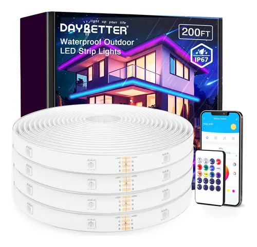 Tiras De Luces Led Daybetter, Resistentes Al Agua, 60 M, Con