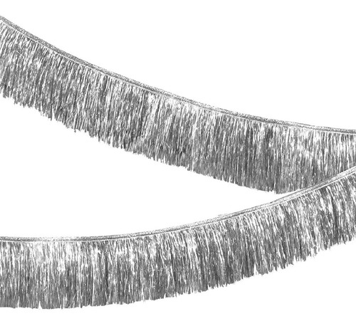 Imagen 1 de 2 de Guirnalda Banderin Flecos Lluvia Metalizada 200x25cm