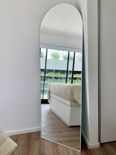 Espejo Moderno / Arco 1,80x60 Con Marco De Pvc Marco Blanco