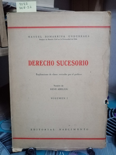 Derecho Sucesorio. 2 Tomos // Somarriva Undurraga, Manuel 