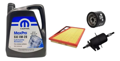 Kit 3 Filtros + Aceite Sintetico 0w20 Mopar 4l.cronos 1.3