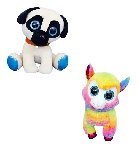 2 Pack Peluches Shinymals Grandes Llama Y Pug 40cm Meses sin