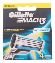 Comprar Gillette Mach3 Kit De 4 Hojillas O Cartuchos Original Usa