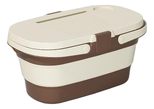 Cesta De Picnic Plegable Con Tapa Y Mesa De Café Con Leche