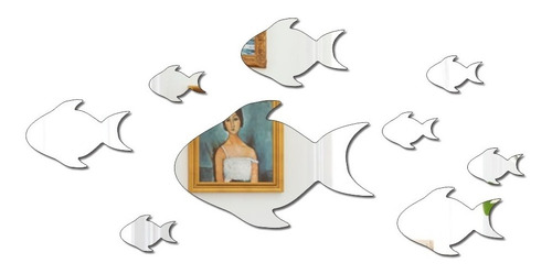 Espelho Decorativo Peixe - 9 - Epp-055 Moldura N/a