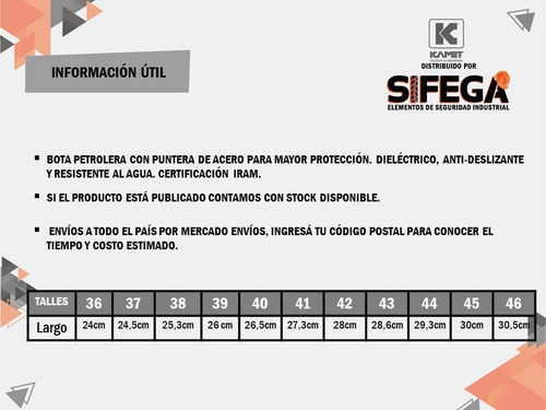 Imagen 8 de 9 de Bota Petrolera Kamet Punta De Acero