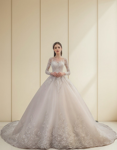 Vestido Luxuoso De Renda Com Um Ombro Para Casamento