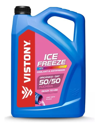 Coolant Refrigerante 50/50 Fucsia Vistony 4 Lts