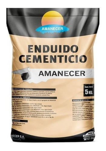 Enduido Cementicio Blanco 5 Kg  | Amanecer