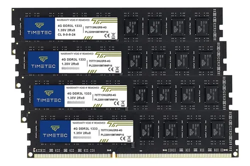 Timetec Kit De 16 Gb (4 X 4 Gb) Ddr3 Ddr3l 1333 Mhz Pc Sin V