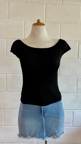 Blusa Hombros Descubiertos Zara Negra