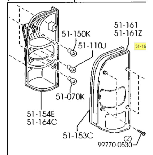 Stop Derecho Trasero Para B2200-b2600 Año 2002