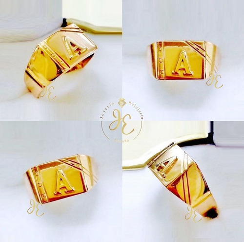 Sortija Oro Ley 18k Hombre Anillo Inicial Cc_41 Jespaña