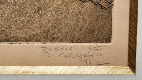 Flávio Carvalho Quadro Gravura Metal Mulheres Assinada 1972