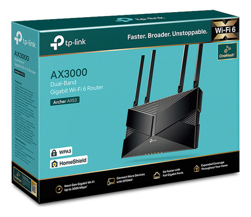 Tp-link - Router Wifi 6 Doble Banda Gigabit Ax3000 3000 Mbps