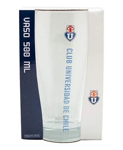 Vaso De Vidrio Universidad De Chile 500 Ml