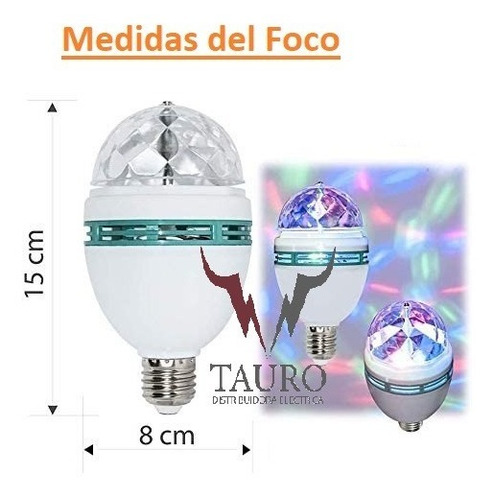 Foco Led Colores Giratorio Rgb Fiesta Disco
