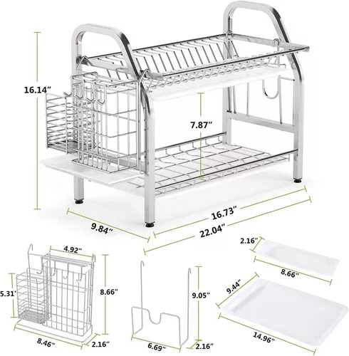 Escurridor De Platos, Platero Dos Niveles Acero Inoxidable - $ 260.100