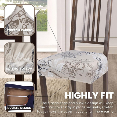 Funda Elástica Para Silla De Comedor, Suave Y Lavable