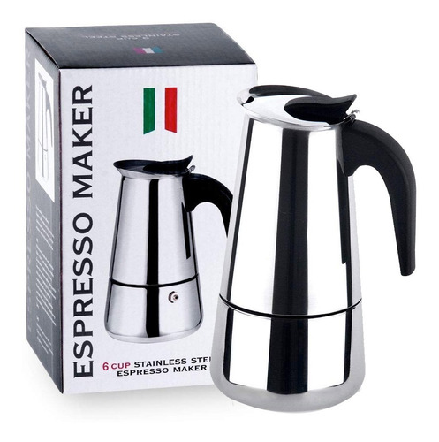 Cafetera Italiana 6 Tazas De Acero Inoxidable Con Percolador