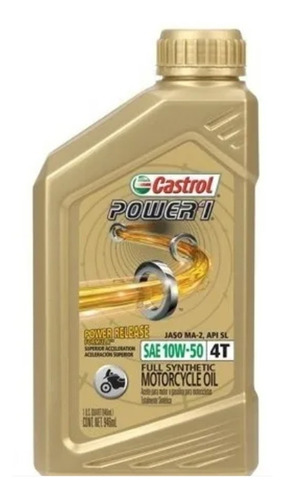 Aceite Sintetico Moto Castrol Power 10w50 Caja Con 4 /946ml.