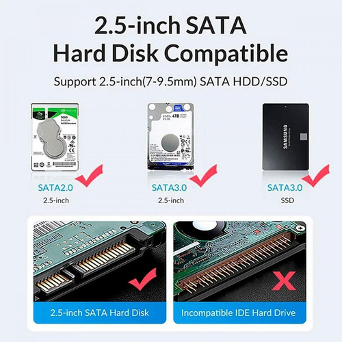 Case Externo Hd 2.5 Sata 3 Usb 3.0 Yottamaster Ympw25-c3-bk