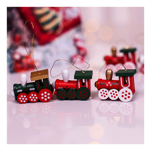 6x Juego De Juguetes De Tren De Navidad Colgante De Árbol